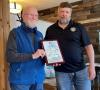 FAA's Allan Thilmany presents the Wright Brothers Master Pilot Award to local pilot John Barton. Photo by Arrowhead Eagles